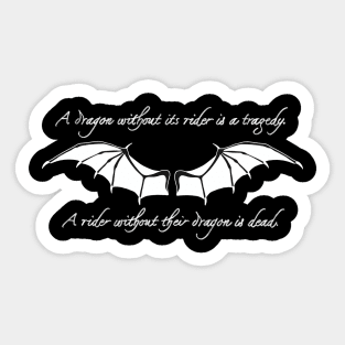 Fourth Wing Tairn Dragon Wings Book Series Sticker